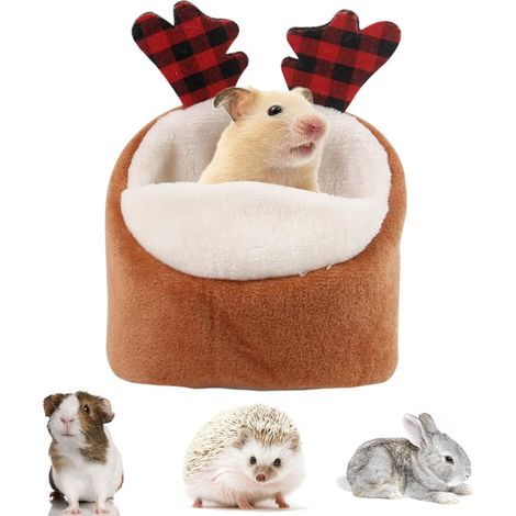 NineClouds Hamster House Cosy Animal House Cave Beds Soft Bed Small Animal Winter House (marron) (1/5)