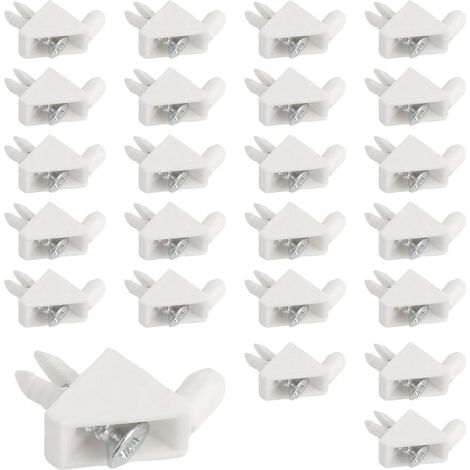 Supports d’angle renforcés en nylon plastique, équerres de fixation pour meubles, étagères et armoires de cuisine(24 pièces) (1/5)