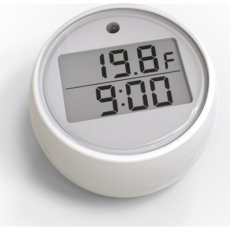 Thermomètre miniature pour salle de bain glacée avec horloge, thermomètre électronique étanche pour piscine avec minuterie automatique et alarme de température deng (1/2)