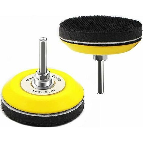 Lot de 2 patins de ponçage auto-agrippants de 7,6 cm pour disques de ponçage avec tige de 6, mm pour perceuse Cisea (1/5)