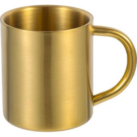 Tazza in acciaio inox da 200 ml a doppia parete, con un comodo manico, la tazza di caffè in metallo, tazza di tè, per la casa, campeggio all'aperto (oro) Bicchieri in acciaio inox (1/5)