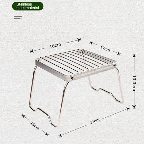 Grille de barbecue multifonctionnelle pliable pour feu de camp, grille de camping portable en acier inoxydable, support pour réchaud à gaz, support pour barbecue d'extérieur, réchauds de cuisson porta (1/3)