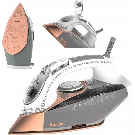 Plancha Breville Diamond Express VIN420X de 2800 W con suela de cerámica y hierro.