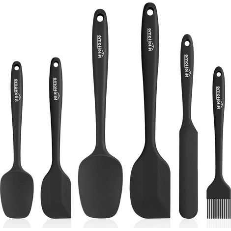 6-teiliges Silikon-Spatel-Set, lebensmittelecht, hitzebeständig, BPA-frei, Küchenhelfer