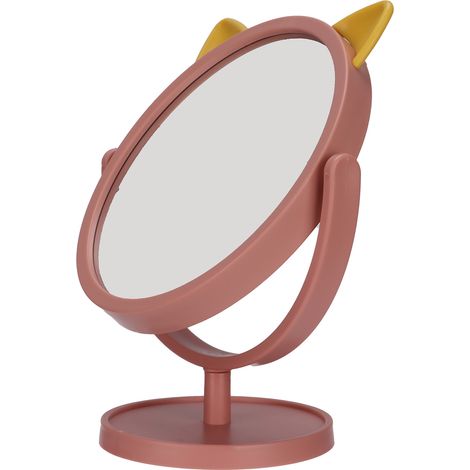 Miroir de maquillage ajustable, transparent, élégant, flexible, pratique et mignon, petit miroir pour la maison ou la chambre (rose) (1/5)