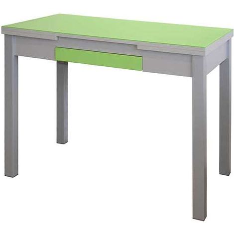 Mesa de cocina extensible Victoria acabado verde, 100/160 X 60 X 76 cm (largo x ancho x alto) (1/3)