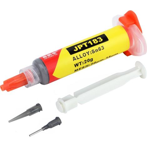 Seringue de pâte à souder électronique Sn42 Bi58 point de fusion de soudure 183 pâte à souder sans nettoyage à température moyenne adaptée au soudage de composants électroniques BGA IC (1/2)