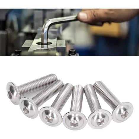 Vis à tête cylindrique creuse hexagonale en acier inoxydable A2-70 avec rondelle, boulon à bride M830 mm (1/5)