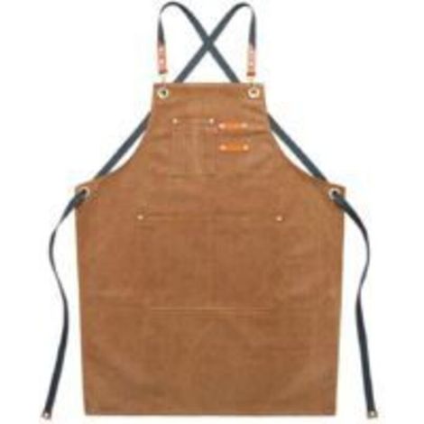 Tablier de cuisine en toile lavable – Sangles réglables – Grandes poches pour accessoires – Résistant et durable – 75 cm large x 58 cm haut (1/3)