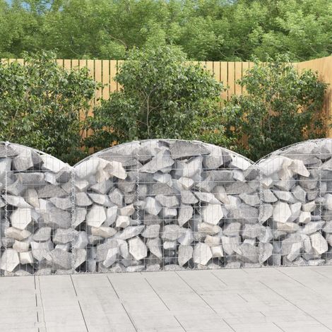 Gabion à arc élevé 150x30x80/100 cm Fer galvanisé