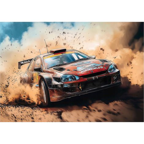Papier peint enfant voiture auto garçon intissé 400x280 cm mural chambre enfant grand format