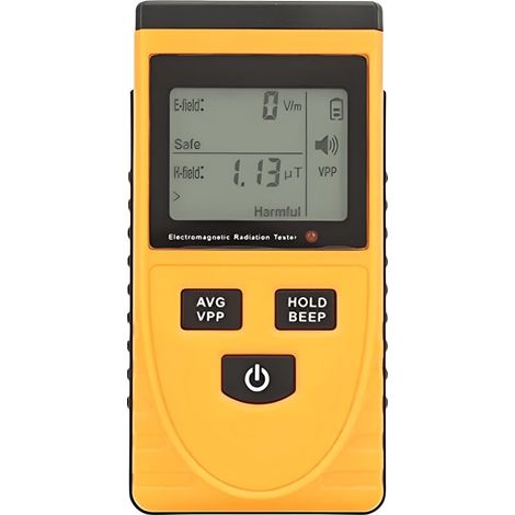 Compteur Geiger- Détecteur de Rayonnement Electromagnétique EMF Portable avec Alarme Sonore et Lumineuse Testeur de Rayonnement de Champ Magnétique LCD Numérique (1/5)
