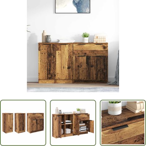 Altholz Sideboard - Sideboard mit Schubladen 3 pcs Altholz Holzwerkstoff (1/5)