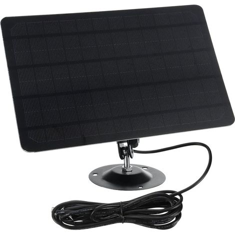 Panneau solaire micro USB 10 W 5 V 2000 mAh, rotation à 360°, étanche, fixation murale, monocristallin en silicone pour appareil photo USB (1/5)