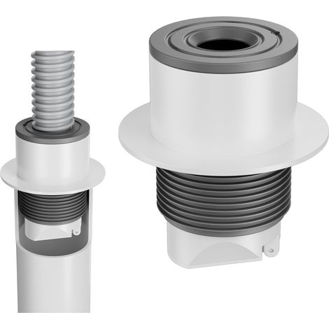 Raccord de tuyau d'évacuation pour machine à laver, bouchon de vidange pour désodorisant, joint d'étanchéité pour tuyau d'égout et couvercle de siphon de sol de douche, gris et blanc, passage unique (1/5)