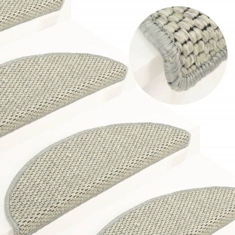 Lot de 15 Tapis d'escalier autocollants - Tapis de marche pour Enfants, Aînés et Animaux 56x20 cm Gris BV141767 - BonneVie (1/5)