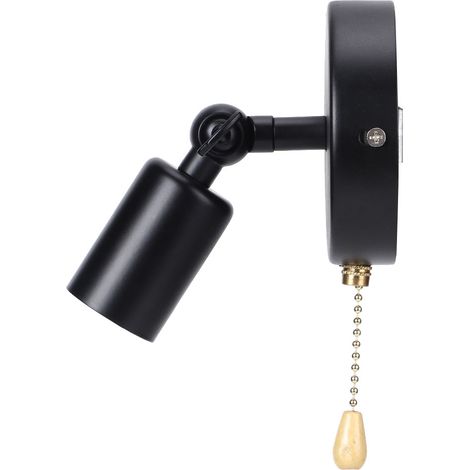 E26/E27 Vintage-Wandleuchte mit verstellbarem Kopf für Nachttisch, Arbeitszimmer, 85–245 V (Leuchtmittel nicht enthalten), schwarz (1/5)