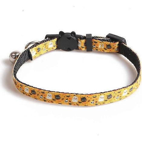 Fournitures pour fête d'Halloween pour chat : Collier de sécurité avec nœud papillon mignon, motif château et toile d'araignée - 7 (1/5)