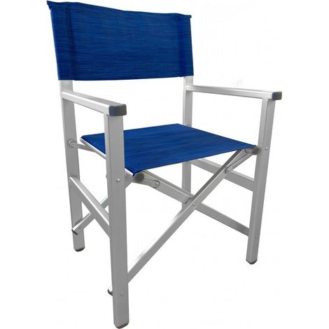 Sedia Spiaggia Regista Blu Lido Mare Pieghevole Portatile Alluminio Textilene (1/2)