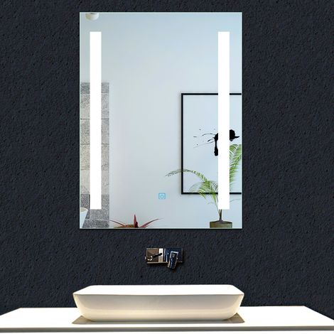 OCEAN Miroir de salle de bain 80x60cm anti-buée miroir mural avec éclairage LED modèle Moderne 2.0 (1/3)