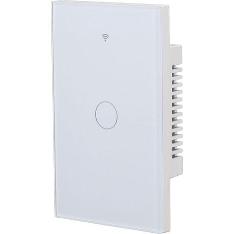 Interrupteur tactile intelligent mural 10 A avec panneau en verre trempé et connexion Wi-Fi intégrée pour la maison (90-250 V). (1/5)