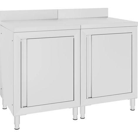 Tavolo da lavoro commerciale con mobiletto 120 x 60 x 96 cm acciaio inox 020001900