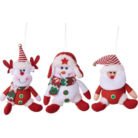 Ornements d'arbre de Noël, poupée d'élan de Bonhomme de Neige de Père Noël Ornement de Vacances à Suspendre, pour Chambre à Coucher, Bureau, cheminé (1/5)