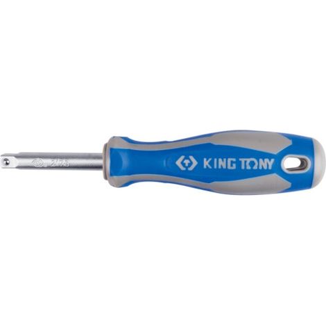 Poignée emmanchée pour douille 1/4 – Acier chrome-vanadium – Manche bi-matière ergonomique – Longueur 150 mm, poids 71 g – King Tony (1/3)