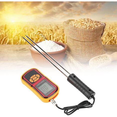 SJLERST Humidimètre Numérique Grain GM640, Testeur D'Humidité LCD Testeur De Grain Humidité Température Mètre pour Blé Riz Haricot De Céréales Céréales Humidité Testeur