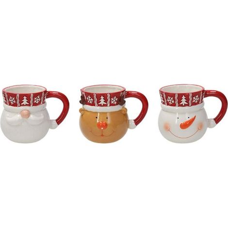 Tazza 420 cc (3 assortiti) Dear Santa Dolomite Rosso (1/2)