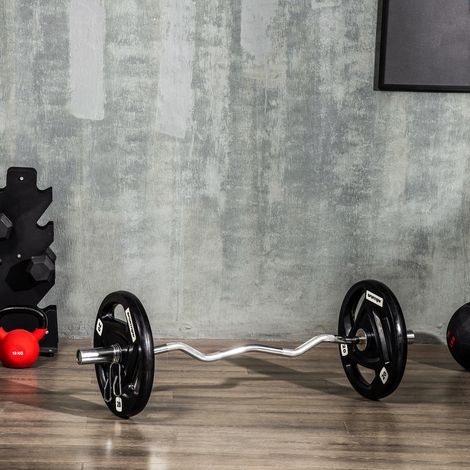 Lot de 2 Plaques de Musculation 20kg en Acier Caoutchouté pour Barre Olympique (1/5)