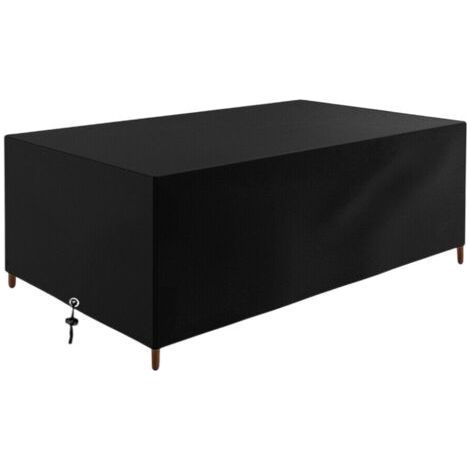 Housse de protection pour meubles de jardin, protection pour meubles de jardin, tissu Oxford imperméable, bâche de protection UV avec corde et serrure, noir (250 x 250 x 90 cm, 210D) (1/5)