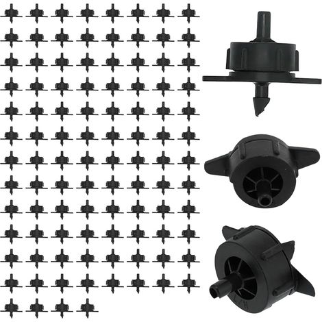 Drip Irrigation Transmitter, 100pcs 4L Emitters Drip Pressure Compensation Detachable Irrigation Dripper Nozzle for 4/7 Pipe (1/5)