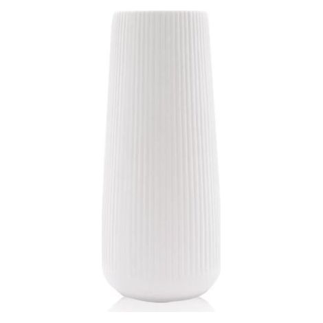 Vase en Céramique Moderne pour Herbes de la Pampa, Fleurs Séchées et Fraîches, Vase Blanc Idéal pour Salon, Chambre à Coucher (1/4)