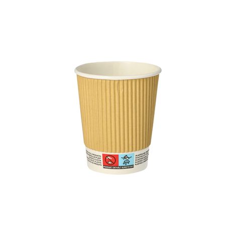 Gobelets en papier, 0,2 l, diamètre 8 cm, 9 cm, paroi ondulée, 25 pièces