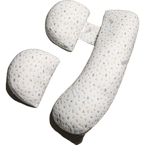 Coussin de grossesse, soutien corporel complet, housse amovible et lavable, Coton Gris (1/2)