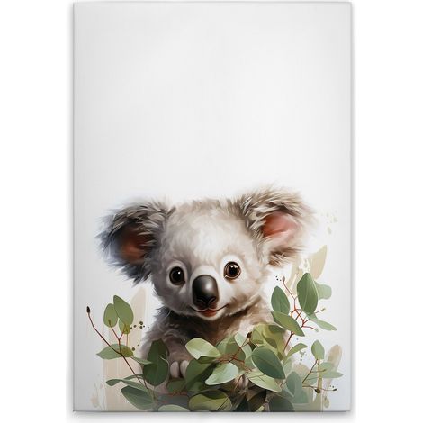 Leinwandbild Baby Koala Kinderzimmer M1-No.51893 - Kunstdruck auf Leinwand in Weiß Grün - Wandbild 30 x 45 cm (1/5)