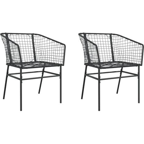Maison Exclusive - Gartenstühle 2 Stk. Schwarz Poly Rattan