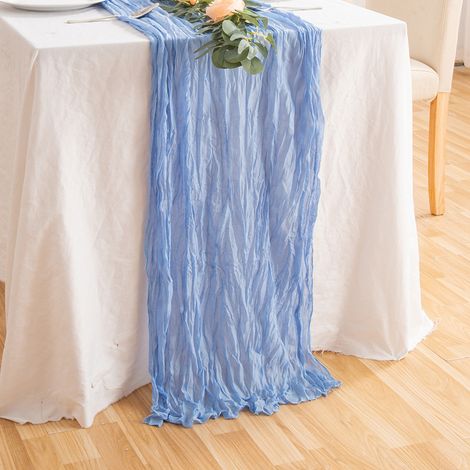 Nappe plissée en toile à fromage, chemin de table pliable pour table à manger (1/3)