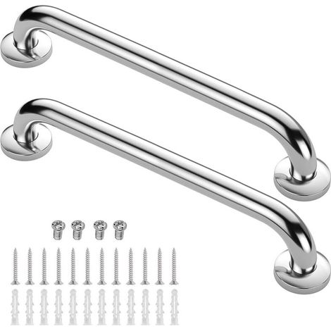 Vtizikl Lot de 2 rampes de douche de 61 cm, antidérapantes, en métal, pour salle de bain, escalier, toilettes, couleur originale