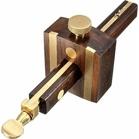 Jauge de marquage de bois, Trusquin à mortaise Profondeur Bois Scribe Avec Outil de Mesure de Vis en Laiton,de (1/4)