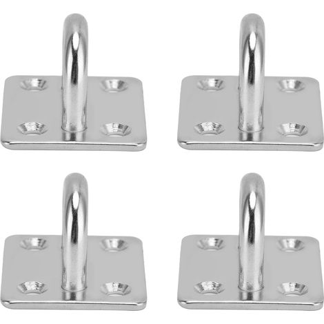 4-teiliges Ösenplatten-Set mit integriertem Haken, Edelstahl 304, Decken- und Wandmontage-Befestigungsmaterial, 6 (1/5)