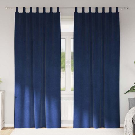 Verdunkelungsvorhänge 2 pcs Dunkelblau 140 x 245 cm Samt