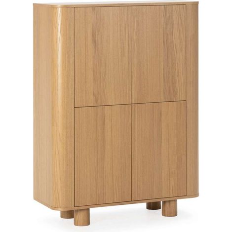 Mueble auxiliar alto 4 puertas abatibles md-Pablo acabado roble, 134cm(alto) 100cm(ancho) 40cm(prof.) (1/5)