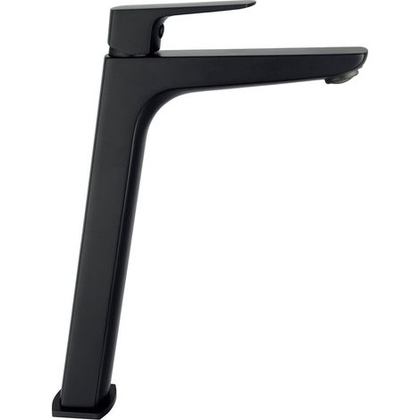 Grifo de Lavabo de Caño Alto Modelo MARRIOT Fabricado en Latón Monomando Acabado en Negro (1/2)