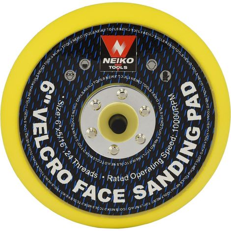Disques abrasifs de 15,2 cm, arbre de 0,6 cm avec 24 supports filetés, 10 000 tr/min, patins de ponçage pour ponceuse orbitale et ponceuse DA, support auto-agrippant (1/5)