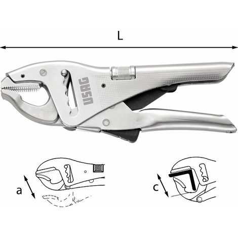 PINZA REGOLABILE AUTOBLOCCANTE A CREMAGLIERA GANASCE CORTE 135 A 80 MM