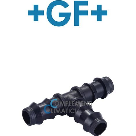 Georg Fischer TEE in plastica con portagomma per tubo PE 16 x 16  158001485 (1/2)