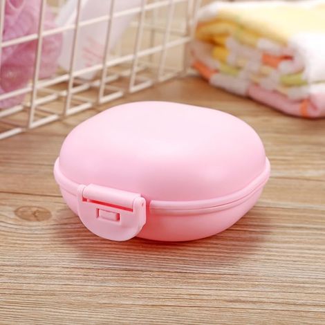 Boîte à savon portative de couleur de bonbon pour la maison, douche, voyage, articles de salle de bains (2pcs, Rose)