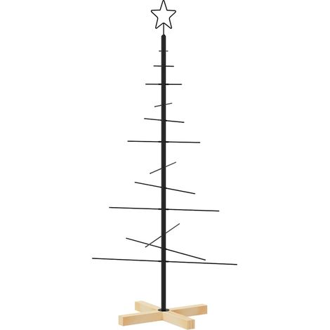 Albero di Natale  Albero natalizio  Albero festivo in Metallo con Base in Legno Nero 120 cm (1/5)
